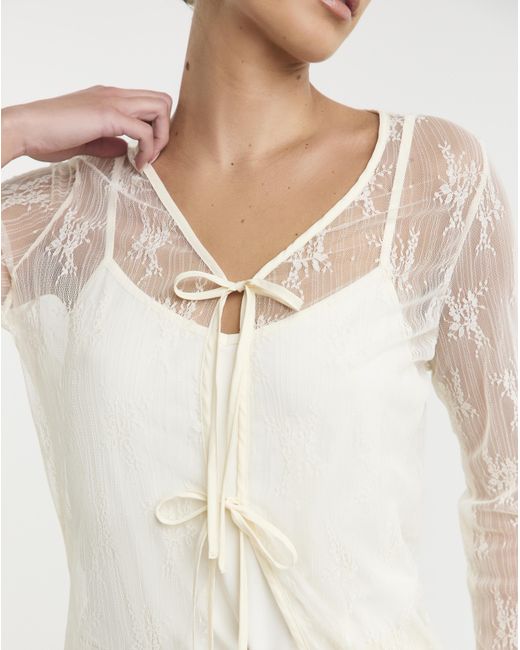 Simply Be Natural Lace Tie Front Cardi