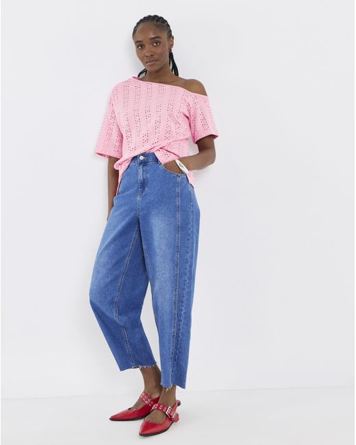 Simply Be Pink Off Shoulder Broderie
