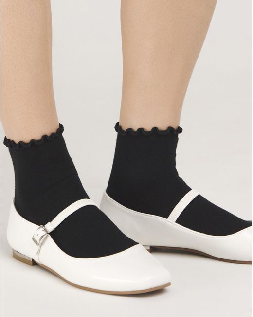 Simply Be White Mary Jane Ballerina Shoes Ex Wide Fit