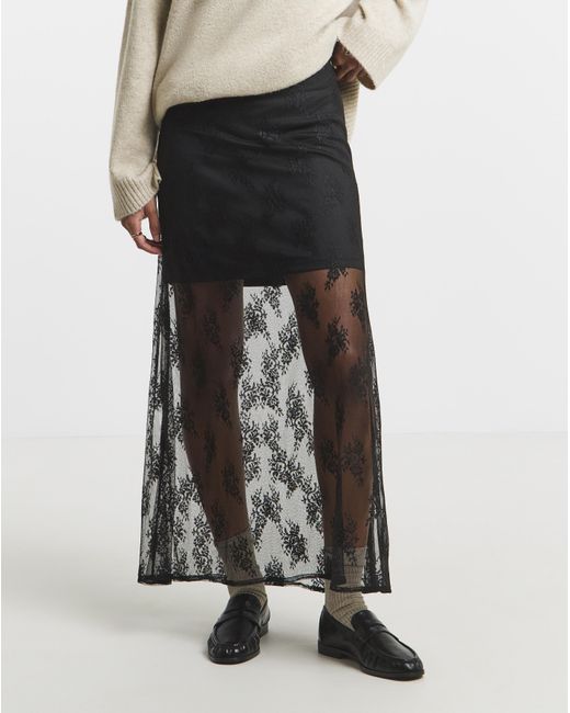 Simply Be White Lace Full Maxi Skirt