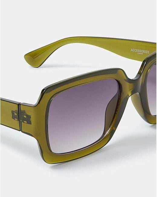 Accessorize White Rectangle Frame Sunglasses
