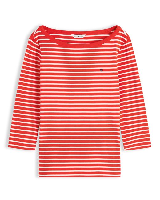 Tommy Hilfiger Red Cody Boat Neck Tee
