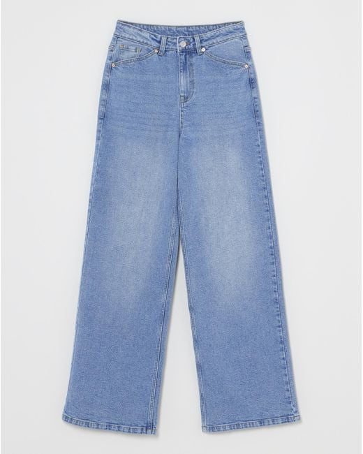 Simply Be Blue Light Wash 99/1 Slouchy Wide Leg Jeans