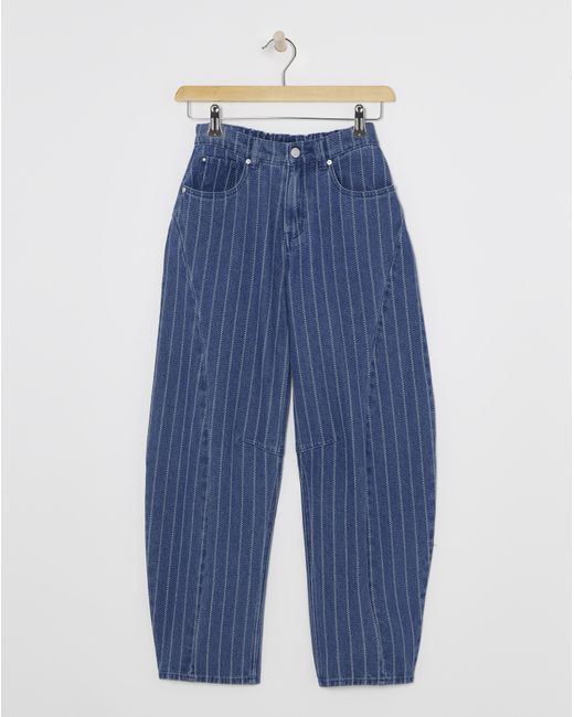 Simply Be Blue Barrel Jeans