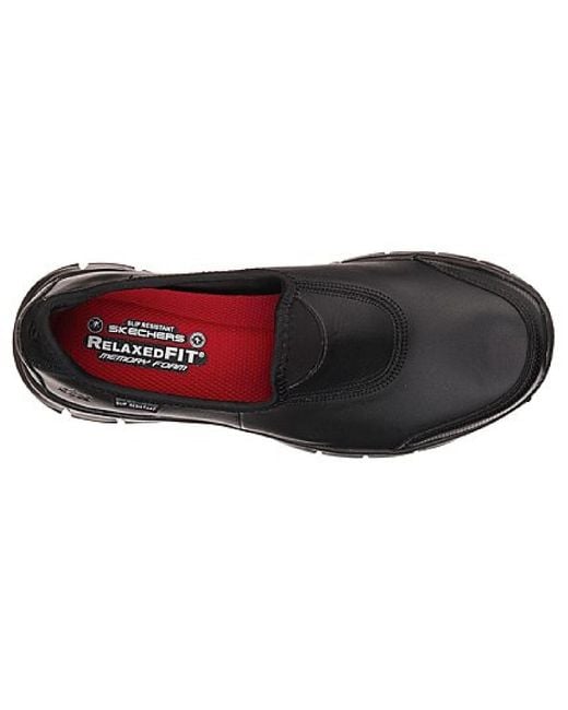 Skechers Workwear Black Skechers Sure Track Slip On Shoe