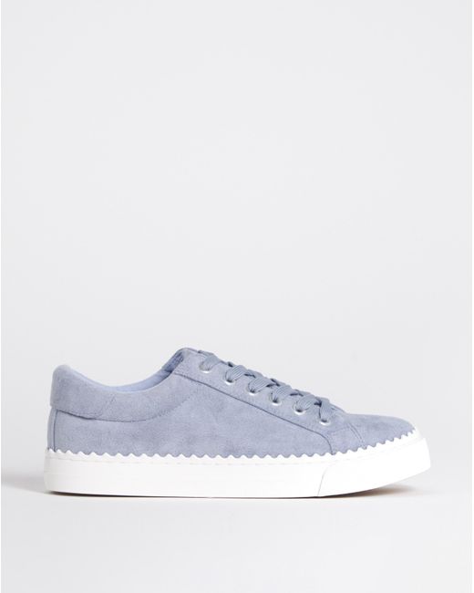 JD Williams Natural Scalloped Lace Up Trainer Ex Wide Fit