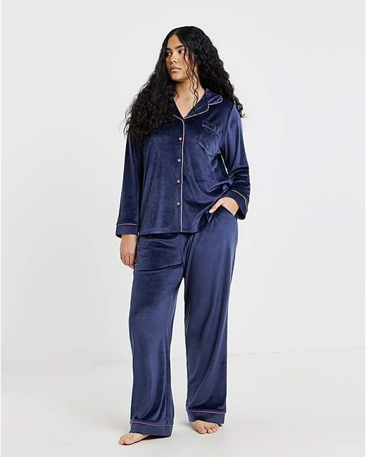 Pretty Secrets Blue Velour Button Through