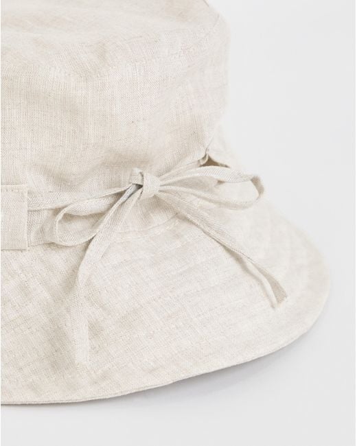 Simply Be Natural Linen Bow Detail Bucket Hat