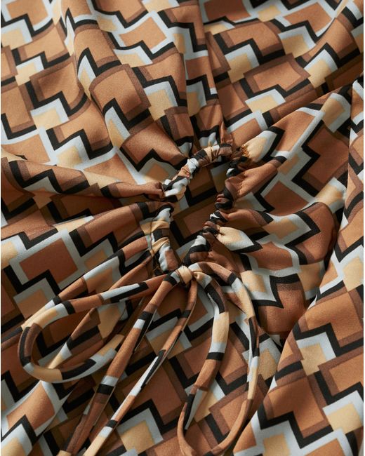 Mango Brown Print Wrap Dress