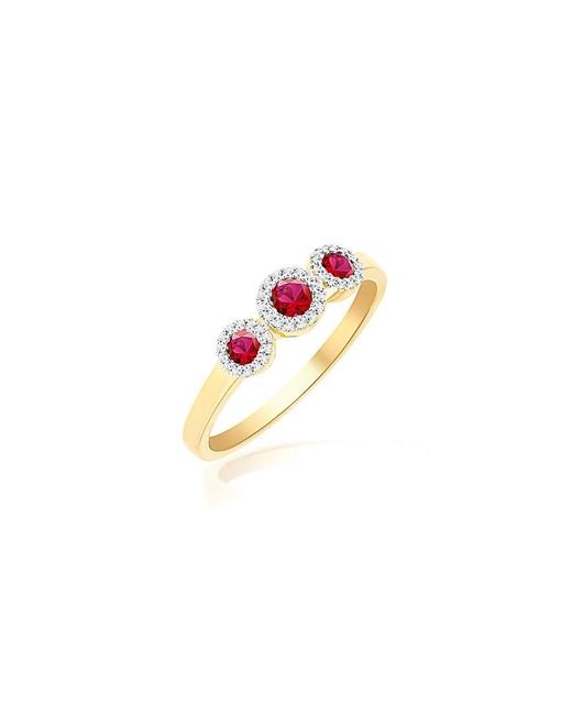 iJewel Pink 9Ct Lab Diamond Ruby Ring