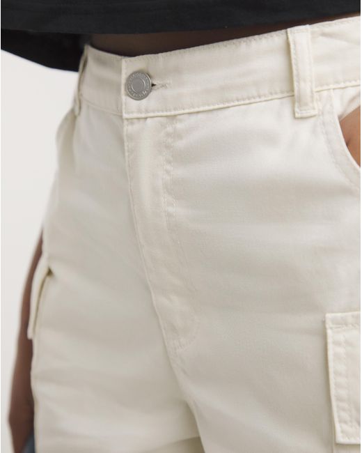 Simply Be White Cargo Utility Shorts