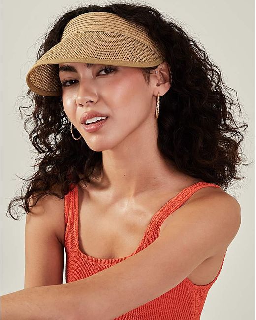 Accessorize Natural Woven Visor