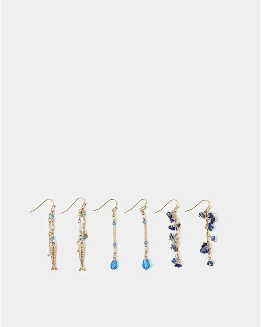 Accessorize Natural Delicate Stone Drop Earrings