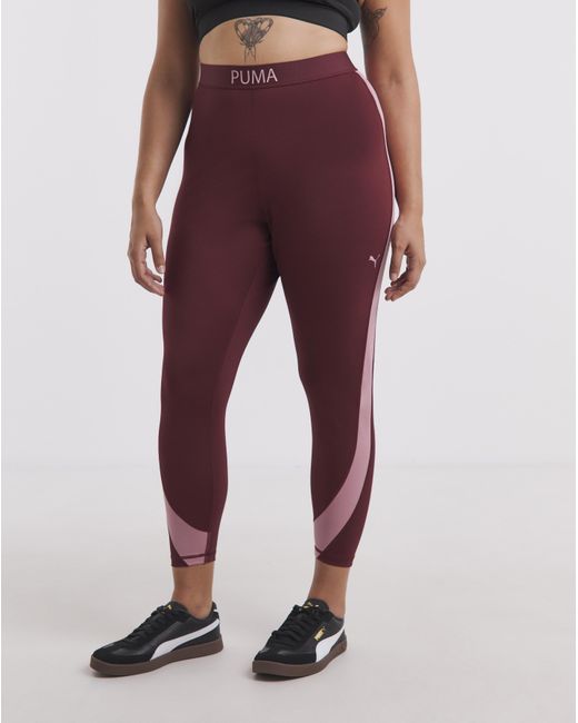 PUMA Red Training Colourblock Leggings