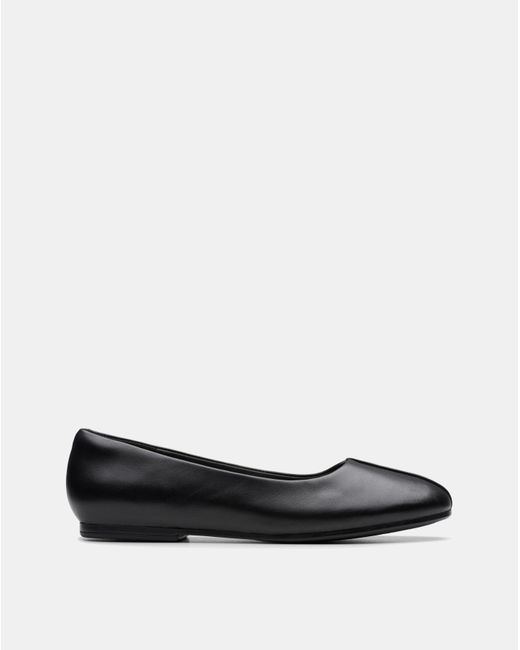 Clarks Black Livia Leather Ballerina D Fit