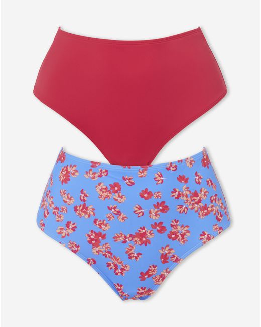 Simply Be Blue Value 2 Pack High Waist Bikini Bottoms