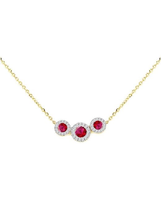 iJewel Multicolor 9Ct Lab Diamond Ruby Neclace