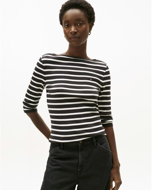 Tommy Hilfiger Black Slim Body Boat Neck