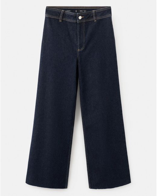 Mango Blue High Waisted Culotte Jean