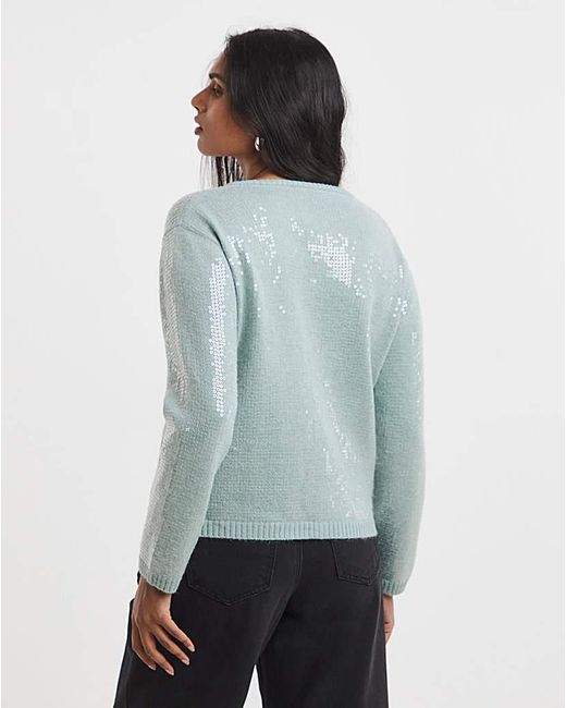 Simply Be Gray Clear Sequin Cardigan