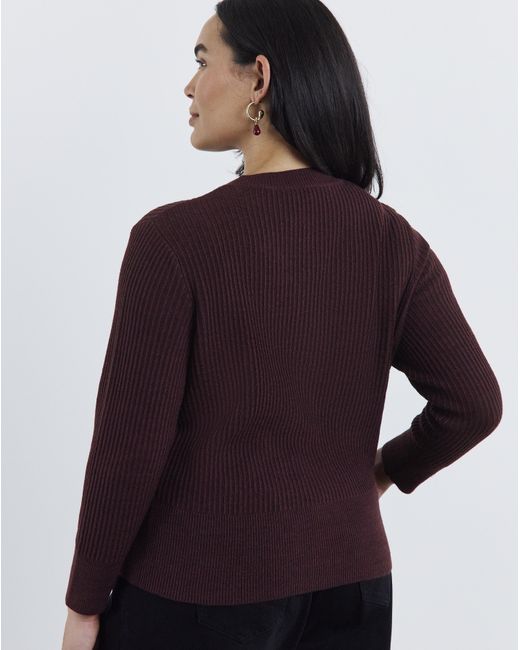 Simply Be Purple Button Through Cinched Cardigan