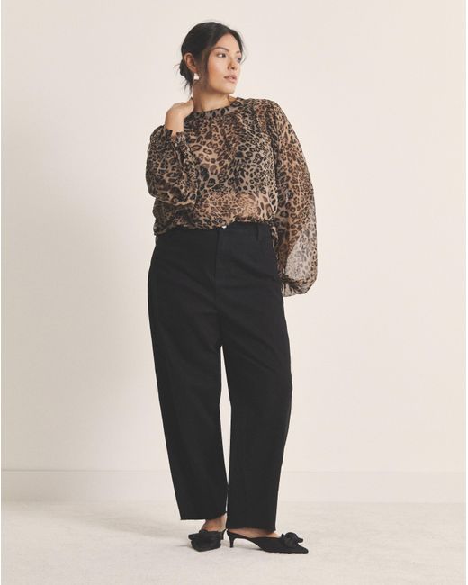 Simply Be Brown Georgette High Neck Blouse
