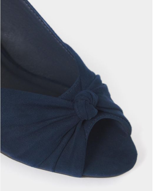 JD Williams Blue Knotted Peep Toe Heel Wide