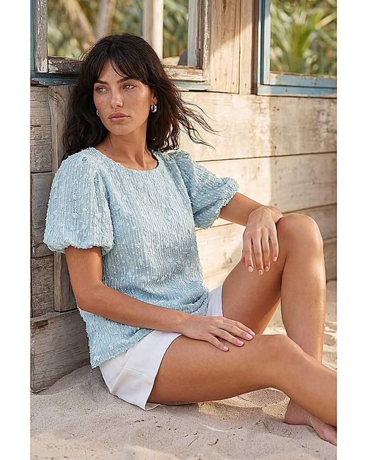 Roman Blue Roman Textured Stitch Top