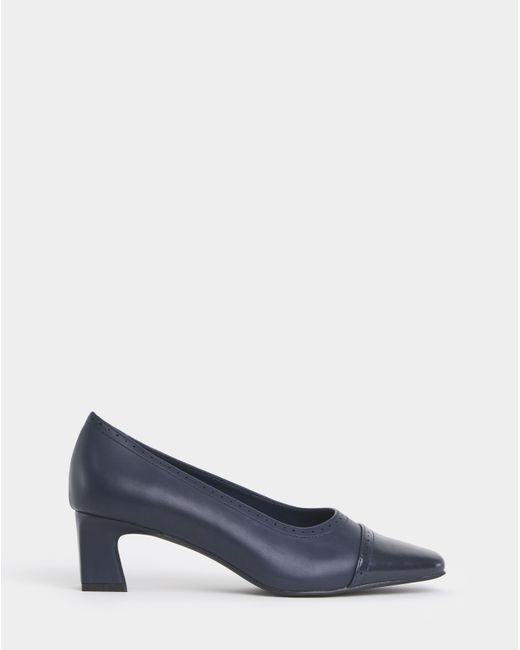 JD Williams Blue Flared Block Heel Shoes Ex Wide