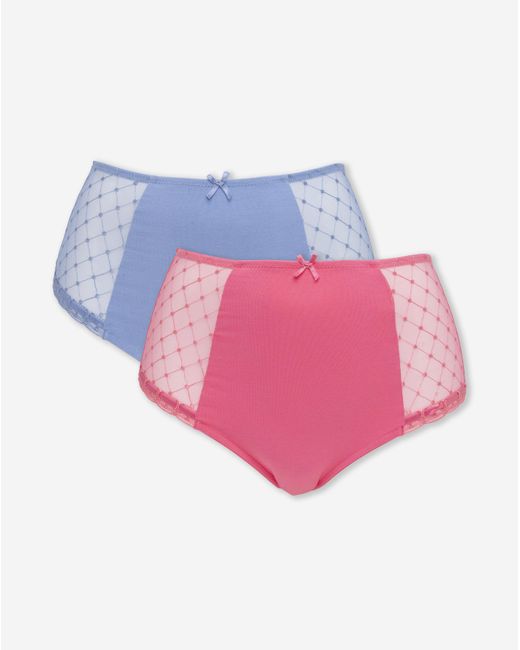 Pretty Secrets Pink 2 Pack Rachel Embroidery Deep Brief