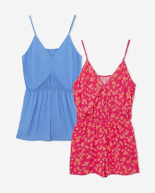 Simply Be Red Value 2 Pack Beach Playsuits