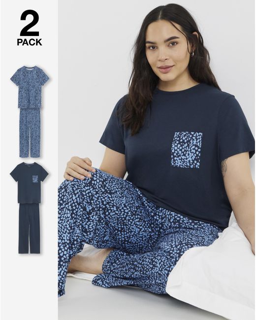 Pretty Secrets Blue Value 2Pk Animal Pyjamas