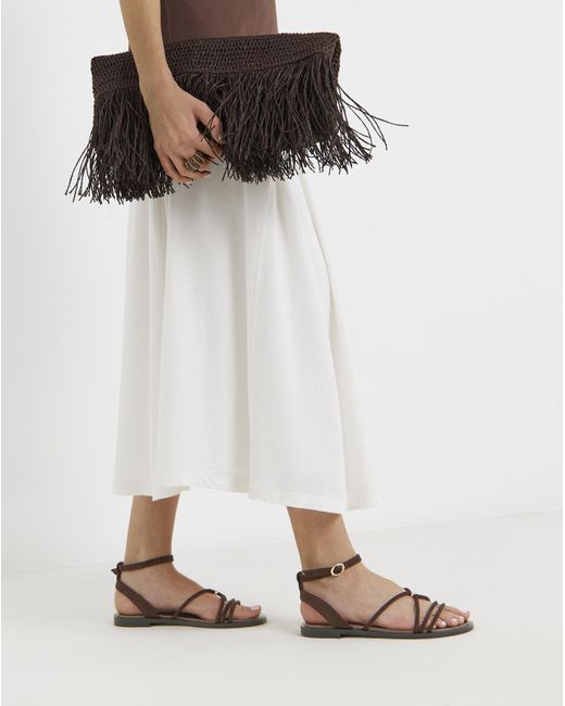 Simply Be White Hardware Detail Flat Sandals Wide
