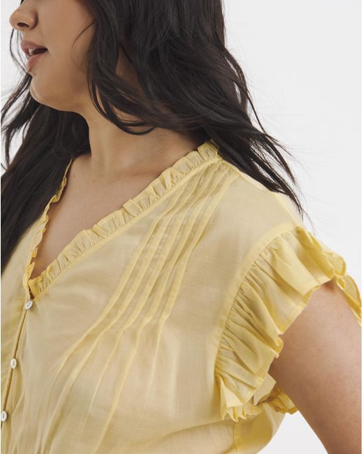 Simply Be Yellow Tiered Blouse