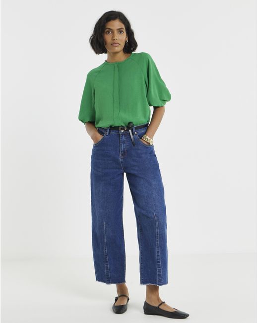 Simply Be Green Bubble Sleeve Top