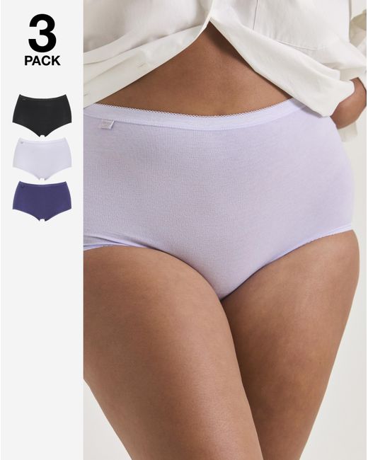 Sloggi Purple 3Pk Basic Maxi Briefs Lilac Multi