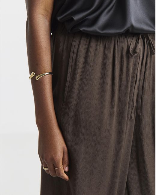 Simply Be Brown Crinkle Balloon Trouser