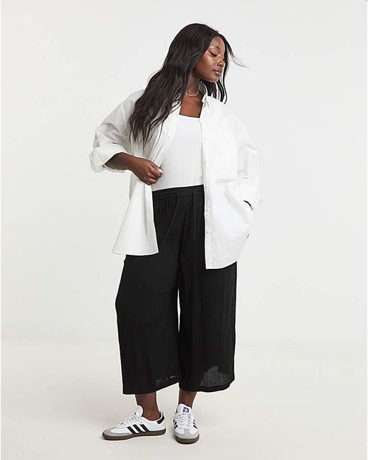 Simply Be White Crinkle Culottes