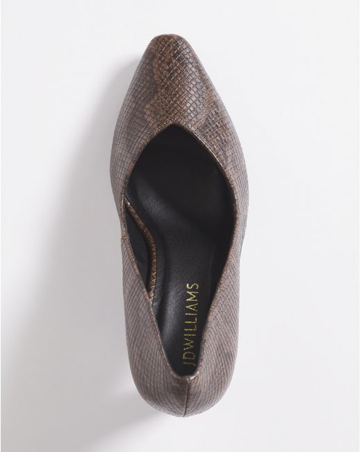 JD Williams White Heeled Court Shoe Eee Fit