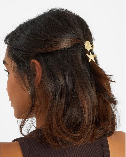 Accessorize White 4-Pack Mini Shell Claw Clips