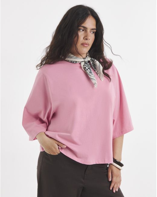 Simply Be Pink Kimono Sleeve T-Shirt