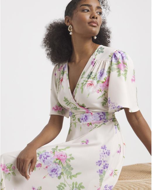 Flounce London White Floral Maxi Dress