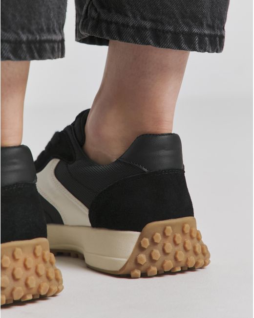 Simply Be Black Retro Runner Trainer Ex Wide Fit