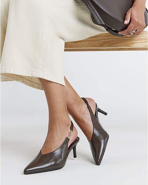 Simply Be Natural Slingback Buckle Kitten Heel Wide
