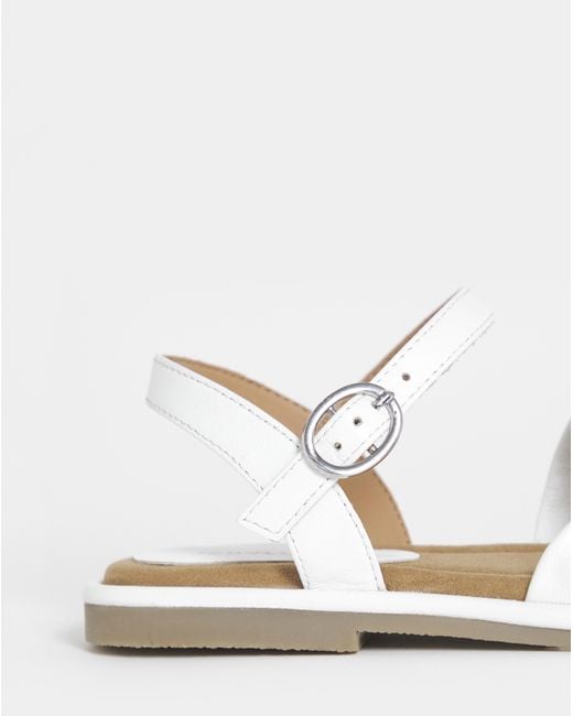 JD Williams White Soft Twist Two Part Sandals Ex Wide