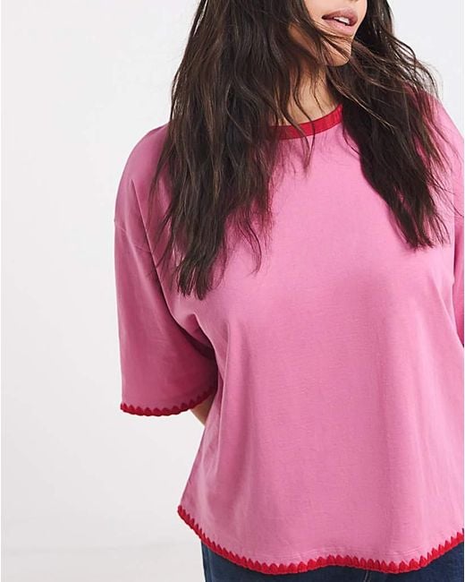 Simply Be Pink Whipstitch Tee