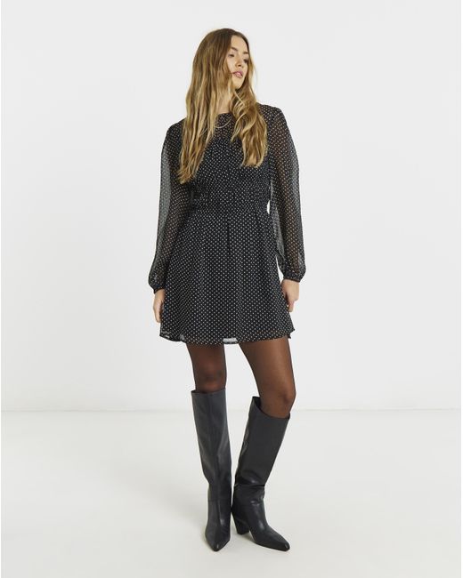 Simply Be Multicolor Mono Shirred Skater Dress