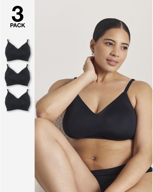 Pretty Secrets Black 3 Pack Claire Micro Nw Full Cup Bras
