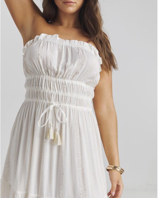 MAGISCULPT White Bandeau Maxi Beach Dress