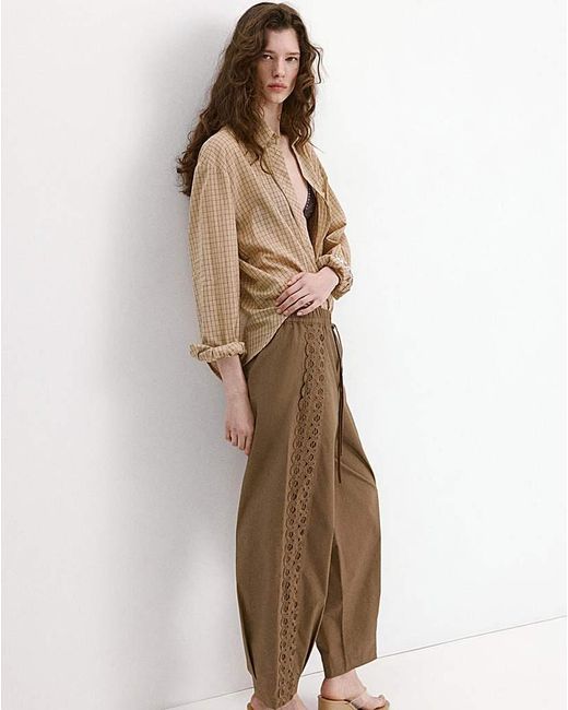 Mango Natural Trousers Paola